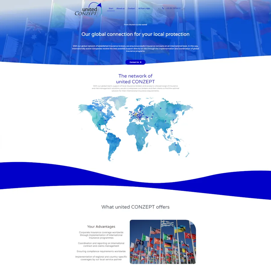 Screenshot der Webseite von United Conzept
